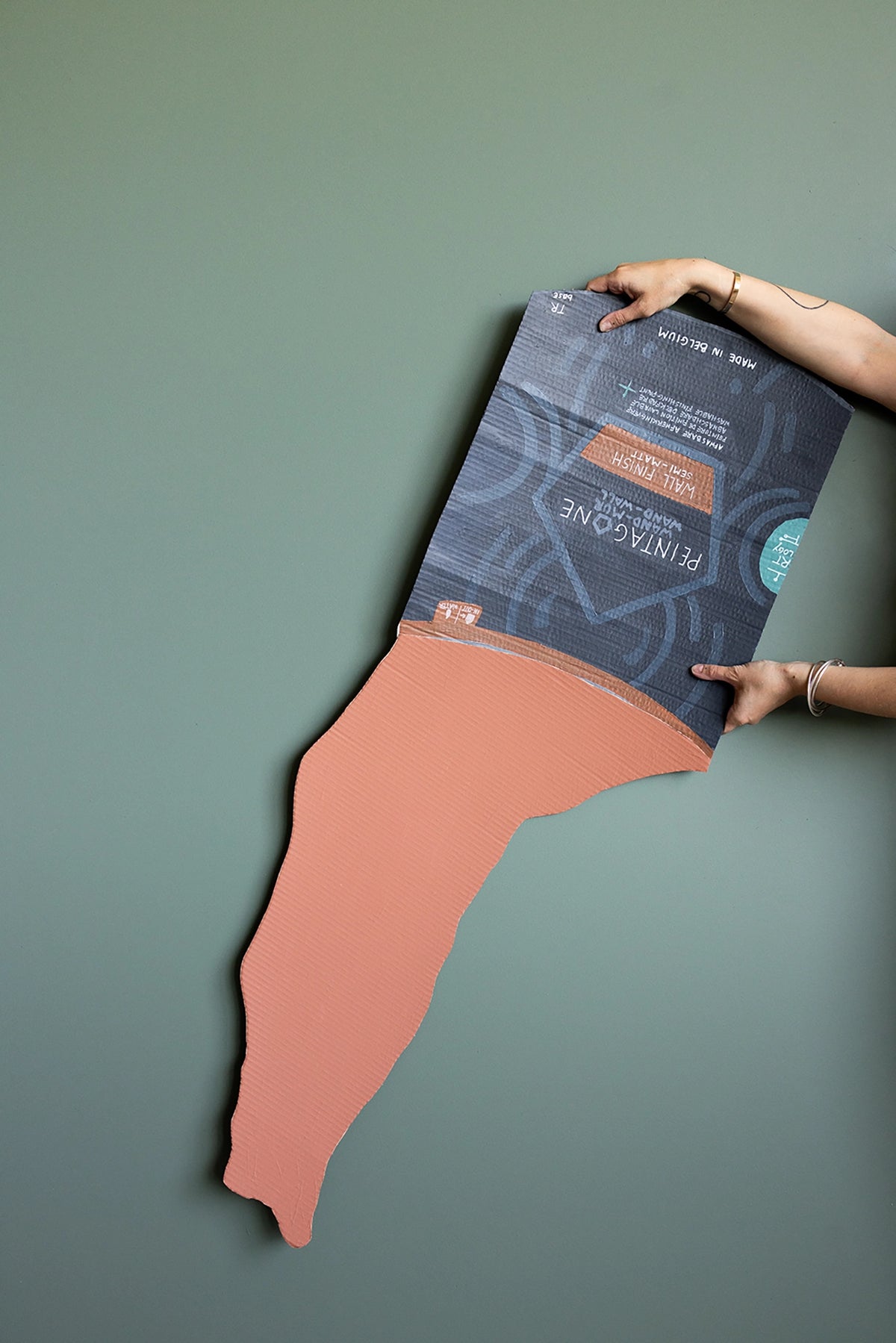Peintagone green paint family – green shades combined with whites and earth tones